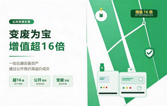 “变废为宝”一批仪器设备资产竞价增值超16倍成交