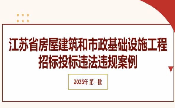 江苏省房屋建筑和市政基础设施工程招标投标违法违规案例（2026年第一批）